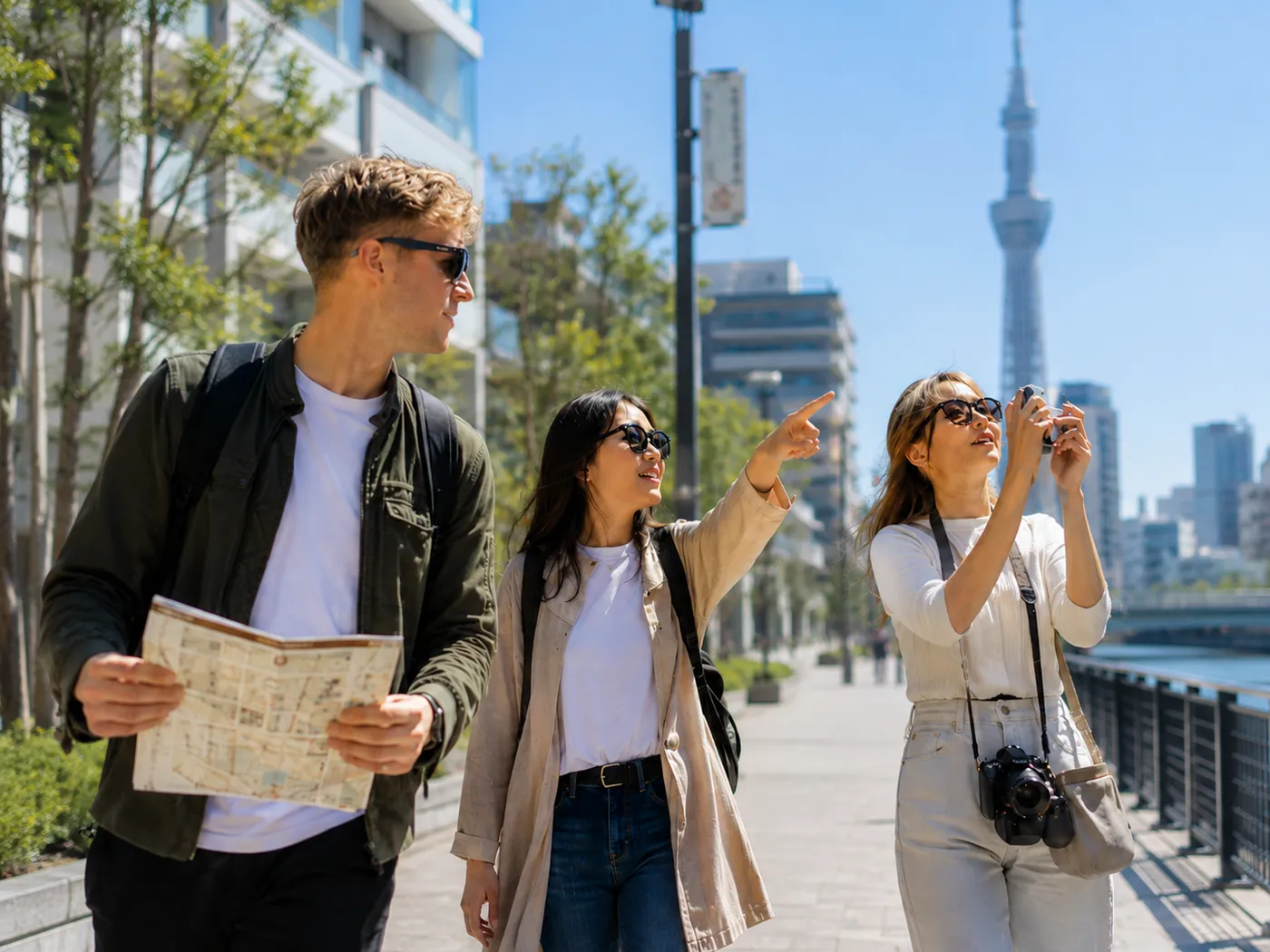 Walking toward Tokyo Skytree with the map